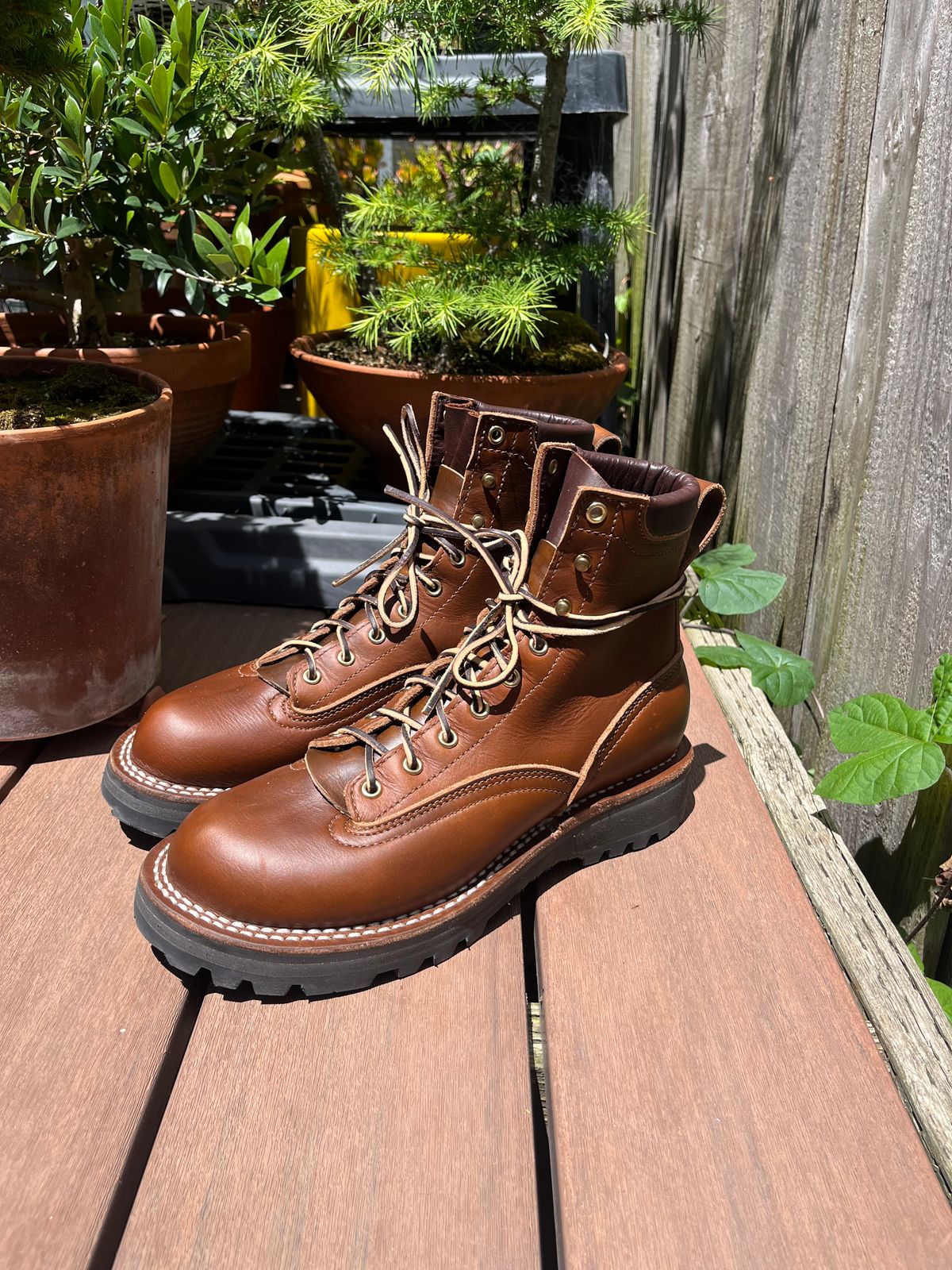 Photo by tomsbarkingdogs on July 4, 2025 of the Nicks Gamebreaker in Horween Shackleton Cognac.