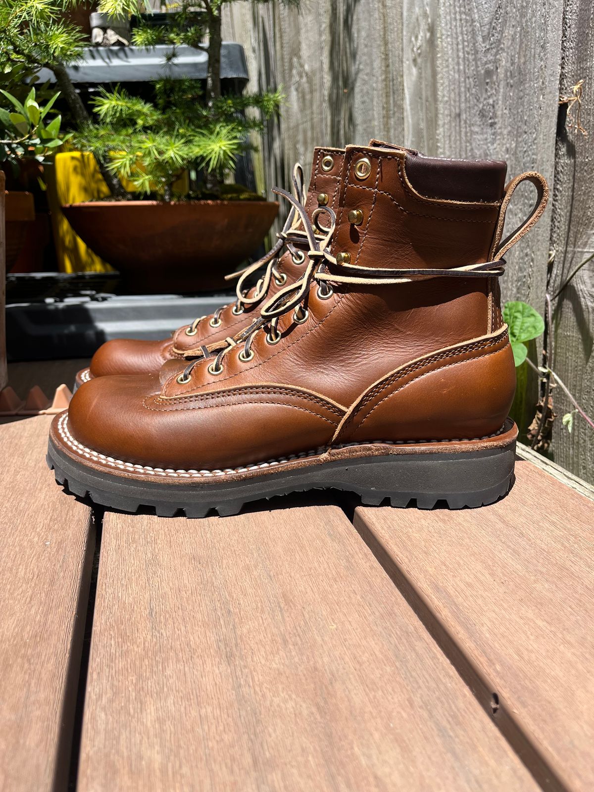 Photo by tomsbarkingdogs on July 4, 2025 of the Nicks Gamebreaker in Horween Shackleton Cognac.