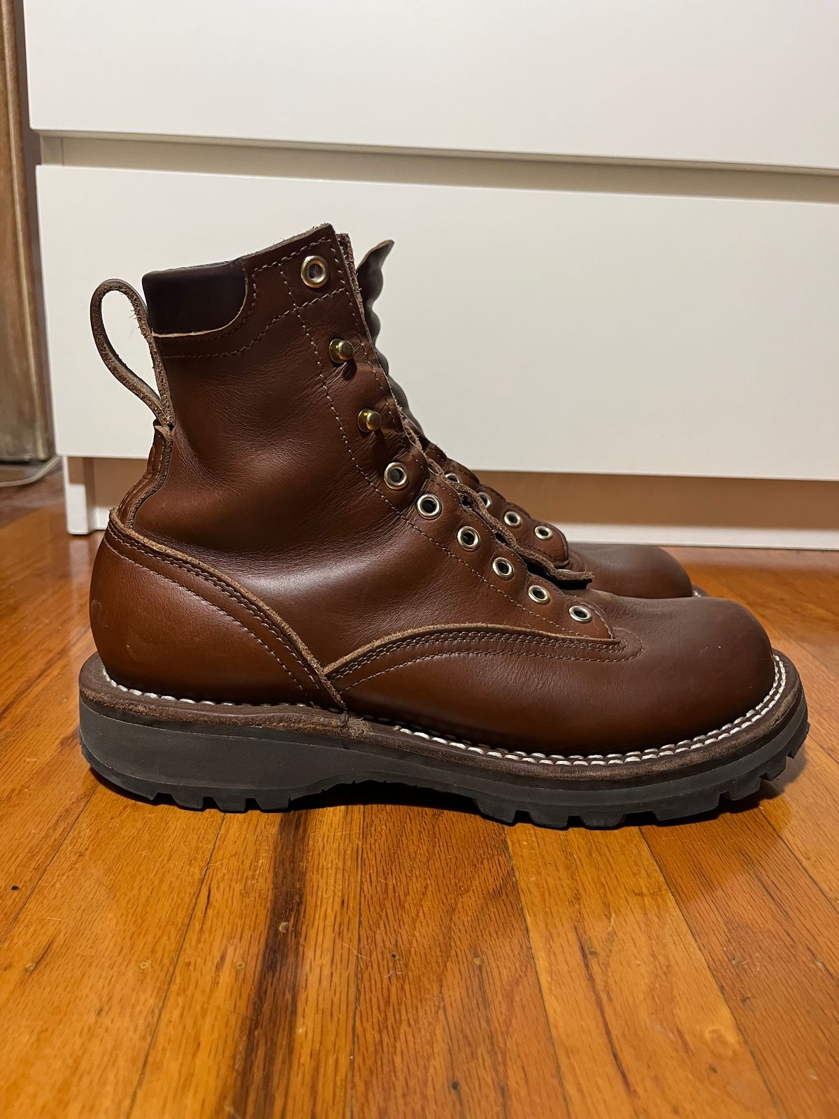 Photo by tomsbarkingdogs on August 28, 2025 of the Nicks Gamebreaker in Horween Shackleton Cognac.