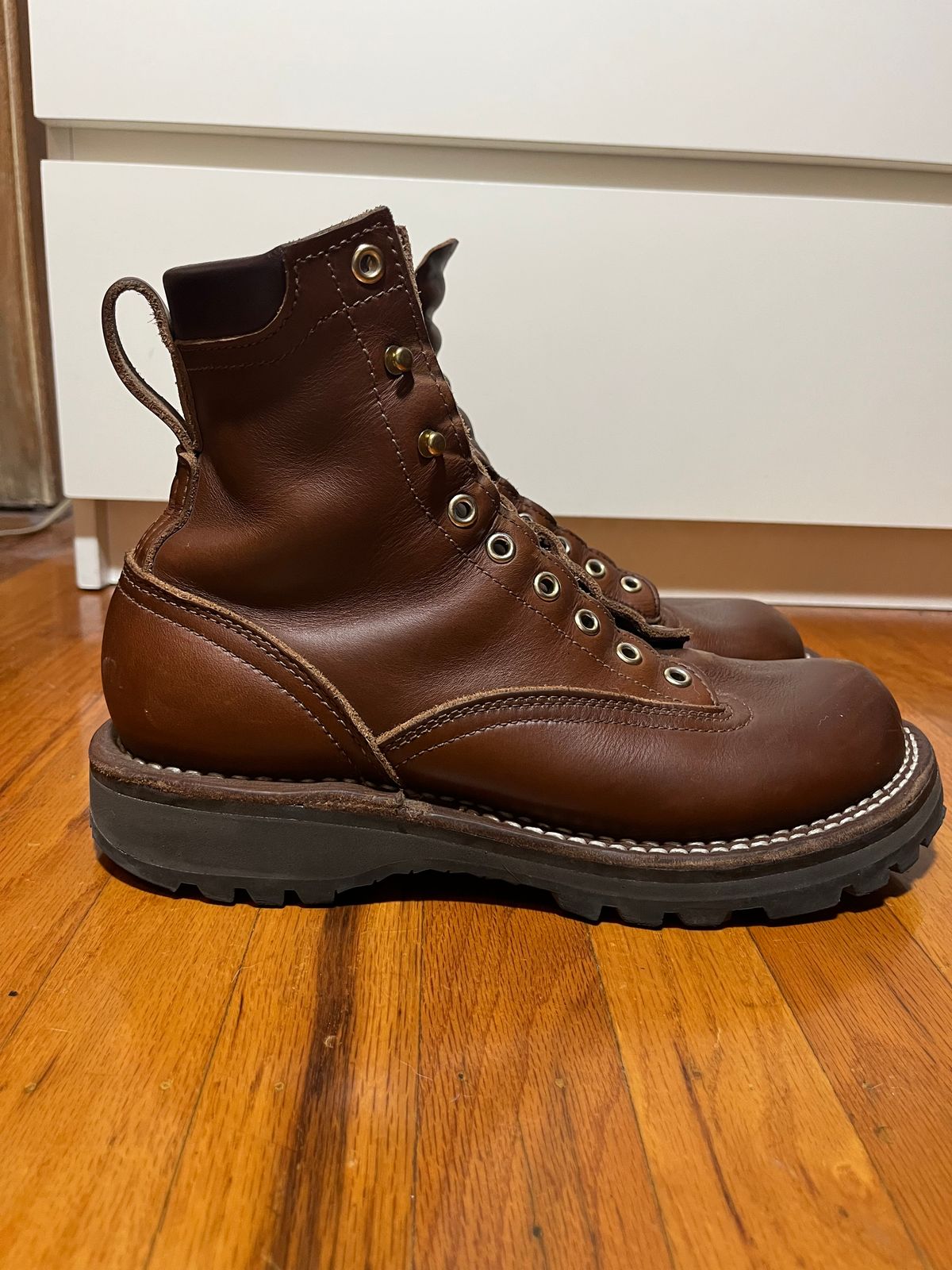 Photo by tomsbarkingdogs on August 28, 2025 of the Nicks Gamebreaker in Horween Shackleton Cognac.