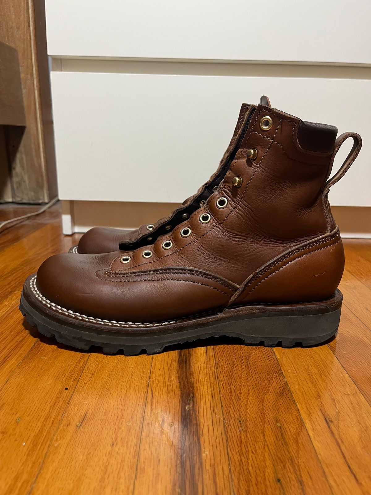 Photo by tomsbarkingdogs on August 28, 2025 of the Nicks Gamebreaker in Horween Shackleton Cognac.