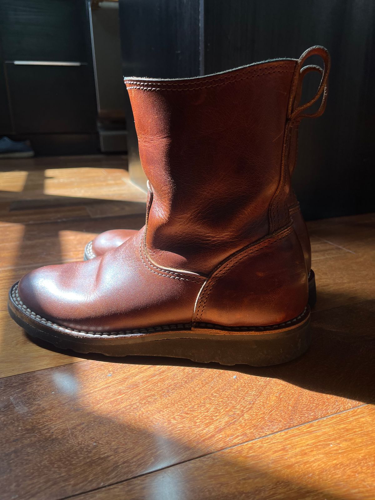 Photo by tomsbarkingdogs on August 21, 2025 of the Nicks Wellington 365 in Italian Brown Cypress.