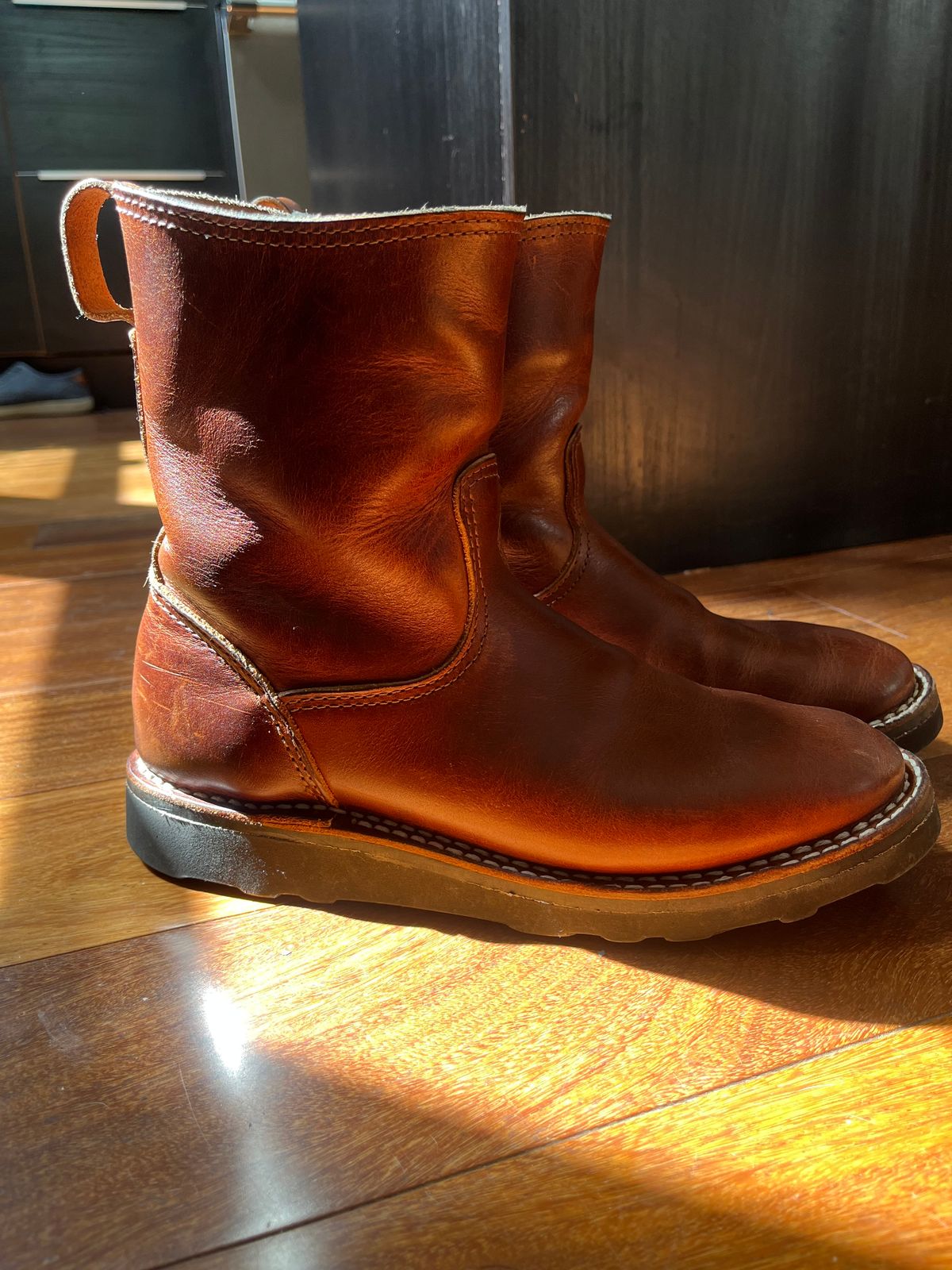Photo by tomsbarkingdogs on August 21, 2025 of the Nicks Wellington 365 in Italian Brown Cypress.