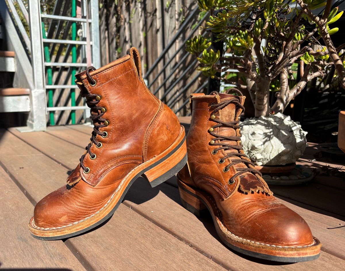 Photo by tomsbarkingdogs on November 3, 2025 of the Frank's Boots Wilshire in Law Tanning Whiskey Rebellion.