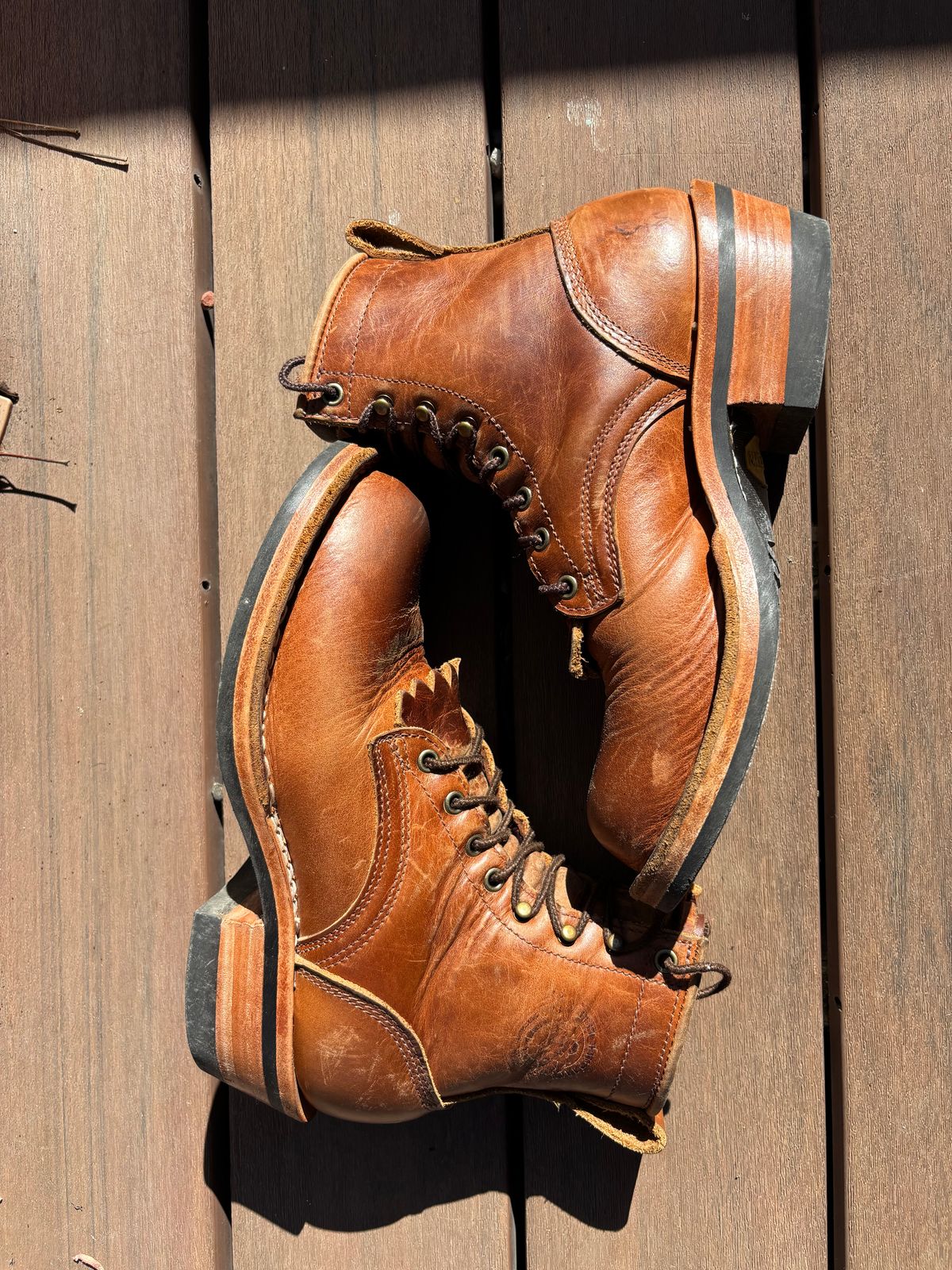 Photo by tomsbarkingdogs on November 3, 2025 of the Frank's Boots Wilshire in Law Tanning Whiskey Rebellion.