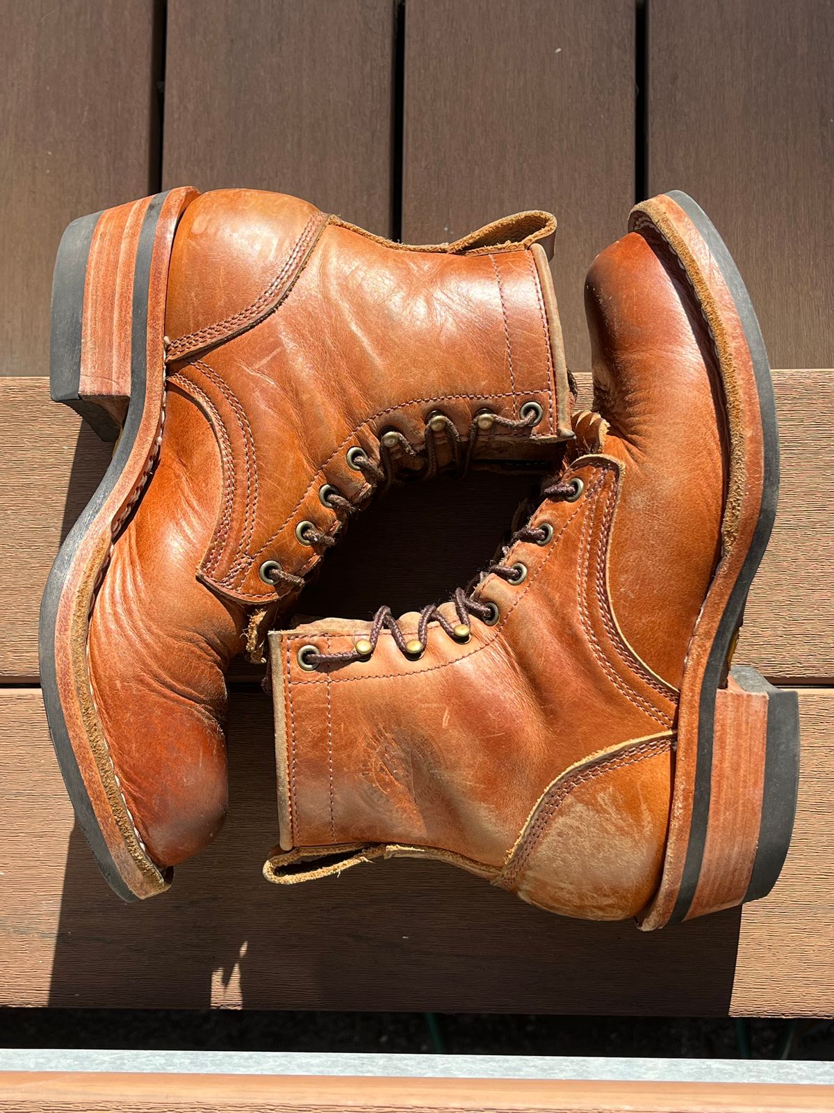 Photo by tomsbarkingdogs on December 3, 2025 of the Frank's Boots Wilshire in Law Tanning Whiskey Rebellion.