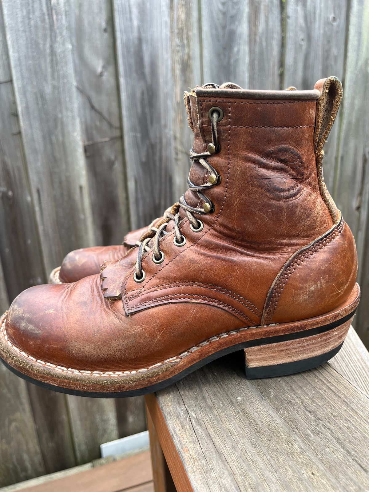 Photo by tomsbarkingdogs on March 30, 2026 of the Frank's Boots Wilshire in Law Tanning Whiskey Rebellion.