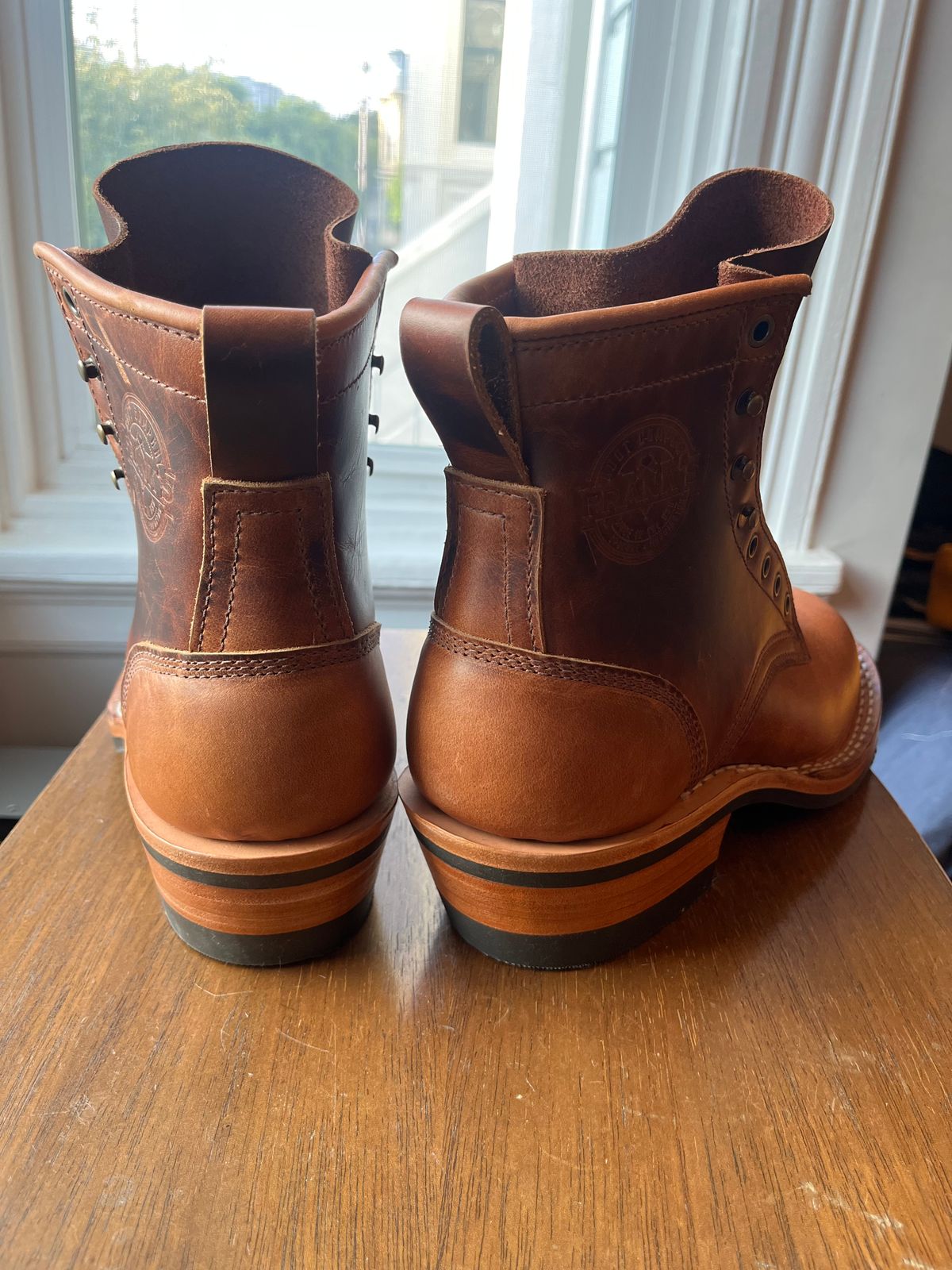 Photo by tomsbarkingdogs on October 3, 2025 of the Frank's Boots Wilshire in Law Tanning Whiskey Rebellion.