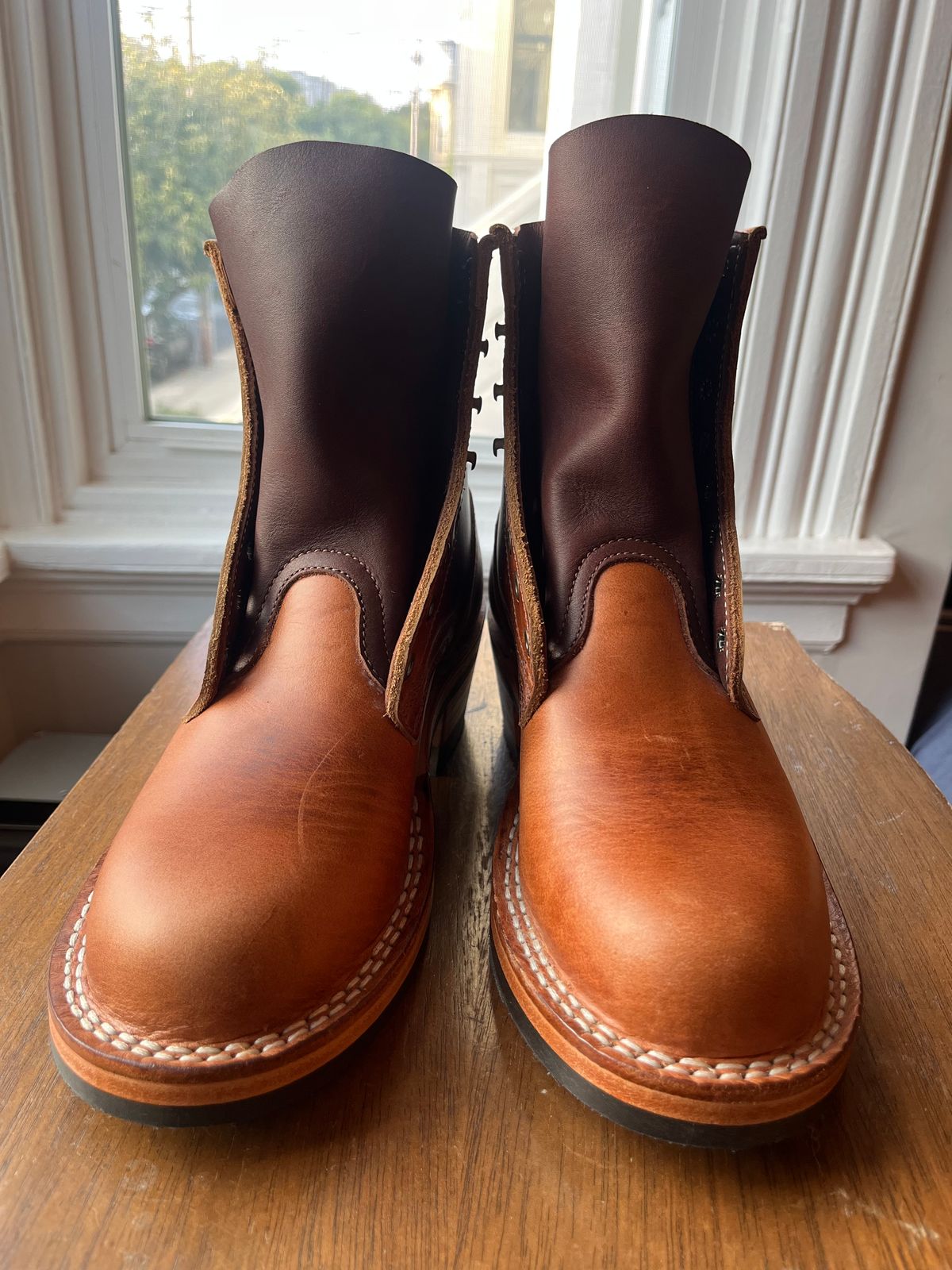 Photo by tomsbarkingdogs on October 3, 2025 of the Frank's Boots Wilshire in Law Tanning Whiskey Rebellion.