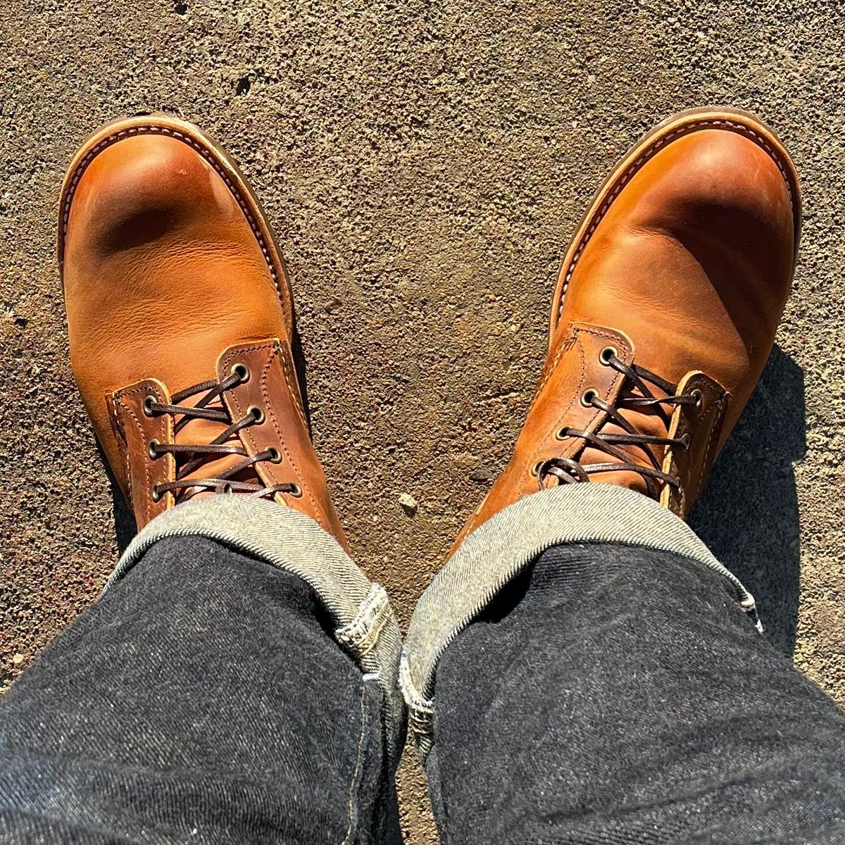 Photo by Abel on August 20, 2025 of the Red Wing Blacksmith in S.B. Foot Copper Rough and Tough.