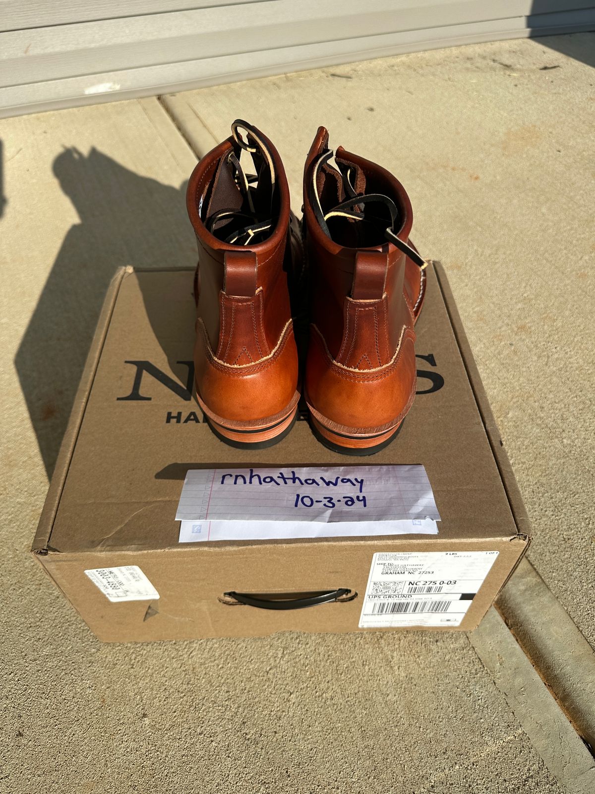 Photo by rnhathaway on October 3, 2024 of the Nicks MTO in Wickett & Craig Tan Oiled Latigo.