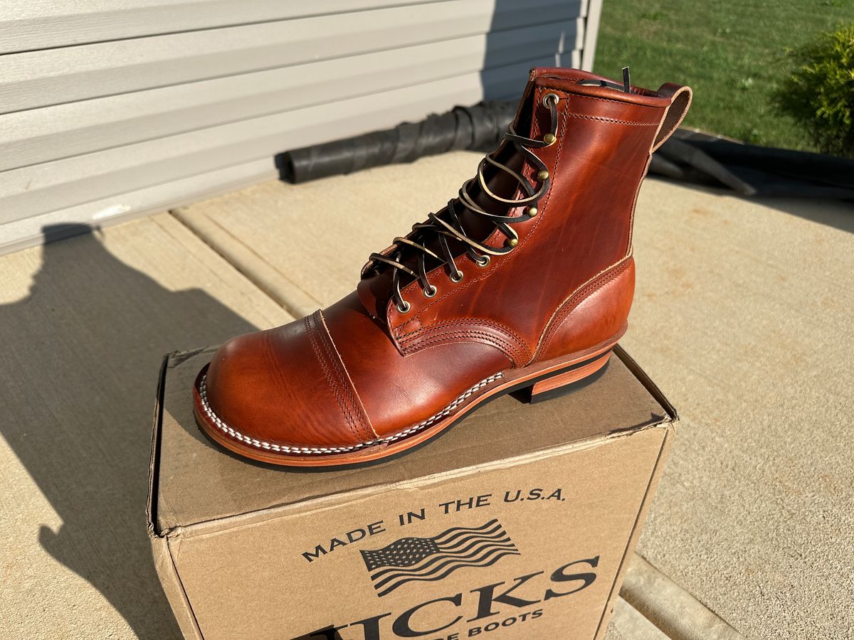 Photo by rnhathaway on October 3, 2024 of the Nicks MTO in Wickett & Craig Tan Oiled Latigo.