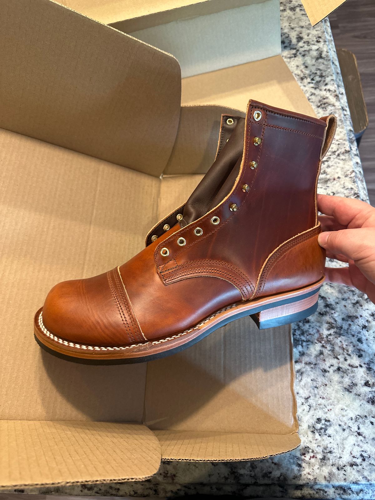 Photo by rnhathaway on October 3, 2024 of the Nicks MTO in Wickett & Craig Tan Oiled Latigo.