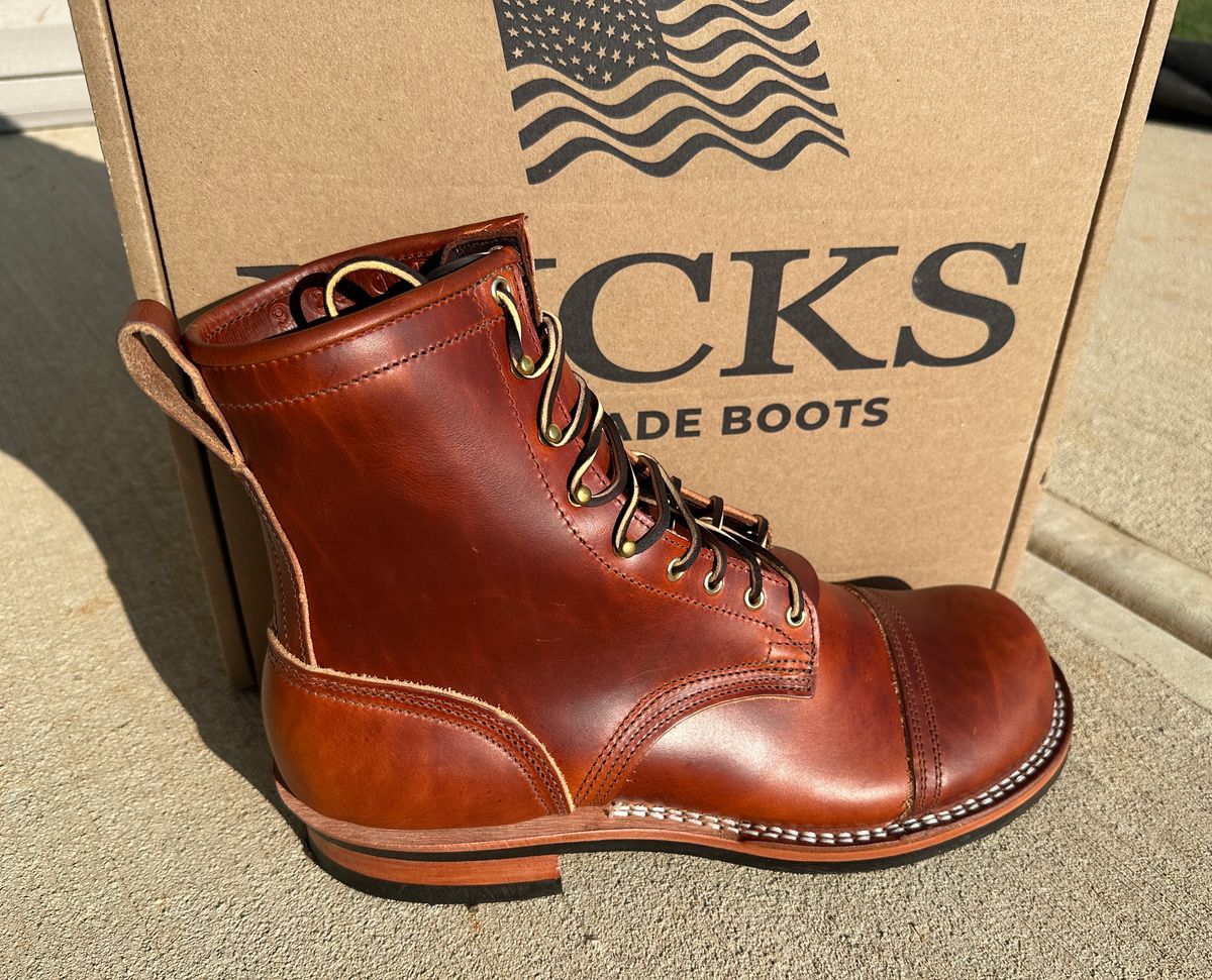 Photo by rnhathaway on October 3, 2024 of the Nicks MTO in Wickett & Craig Tan Oiled Latigo.
