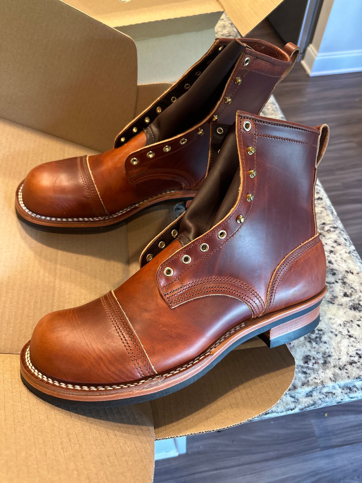 Photo by rnhathaway on October 3, 2024 of the Nicks MTO in Wickett & Craig Tan Oiled Latigo.