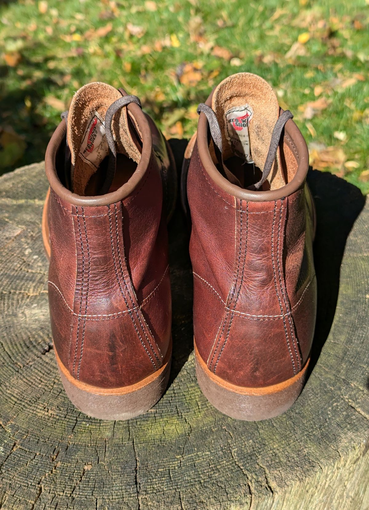 Photo by FunkyColdPatina on November 2, 2024 of the Red Wing Blacksmith in S.B. Foot Briar Oil Slick.