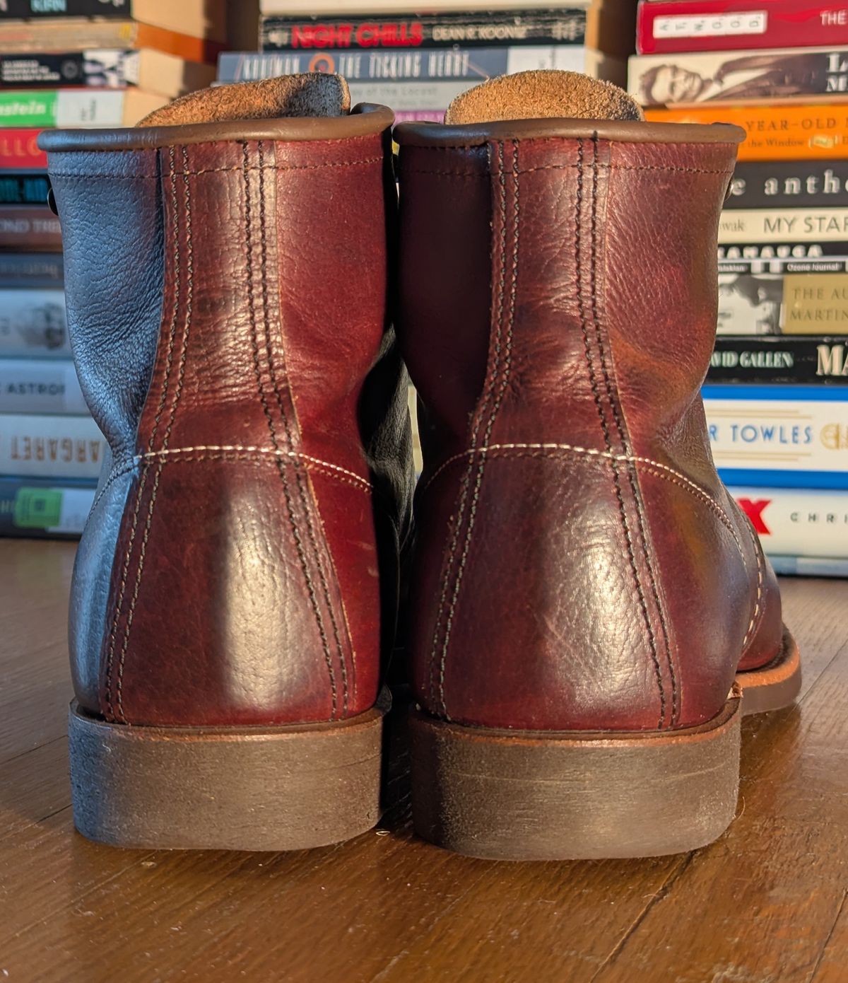 Photo by FunkyColdPatina on January 3, 2025 of the Red Wing Blacksmith in S.B. Foot Briar Oil Slick.