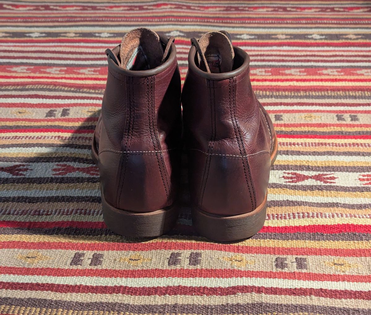 Photo by FunkyColdPatina on March 4, 2025 of the Red Wing Blacksmith in S.B. Foot Briar Oil Slick.