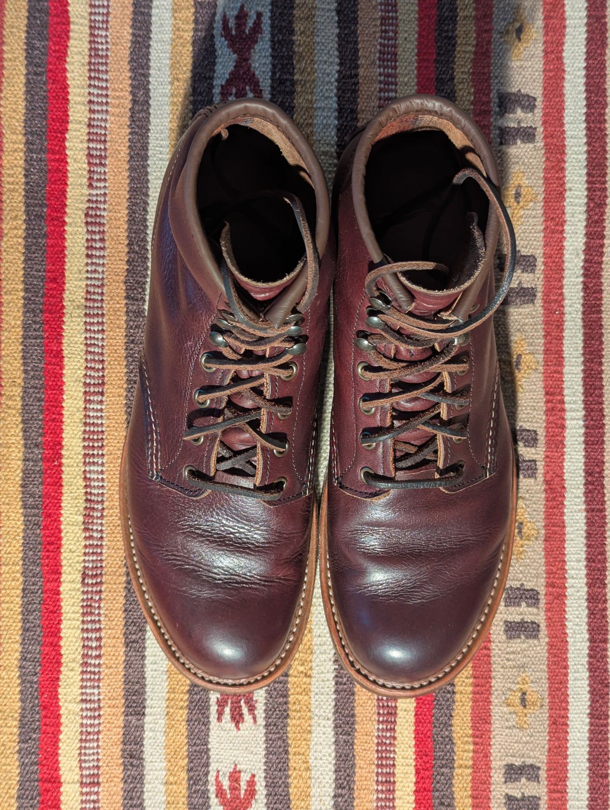 Photo by FunkyColdPatina on March 4, 2025 of the Red Wing Blacksmith in S.B. Foot Briar Oil Slick.