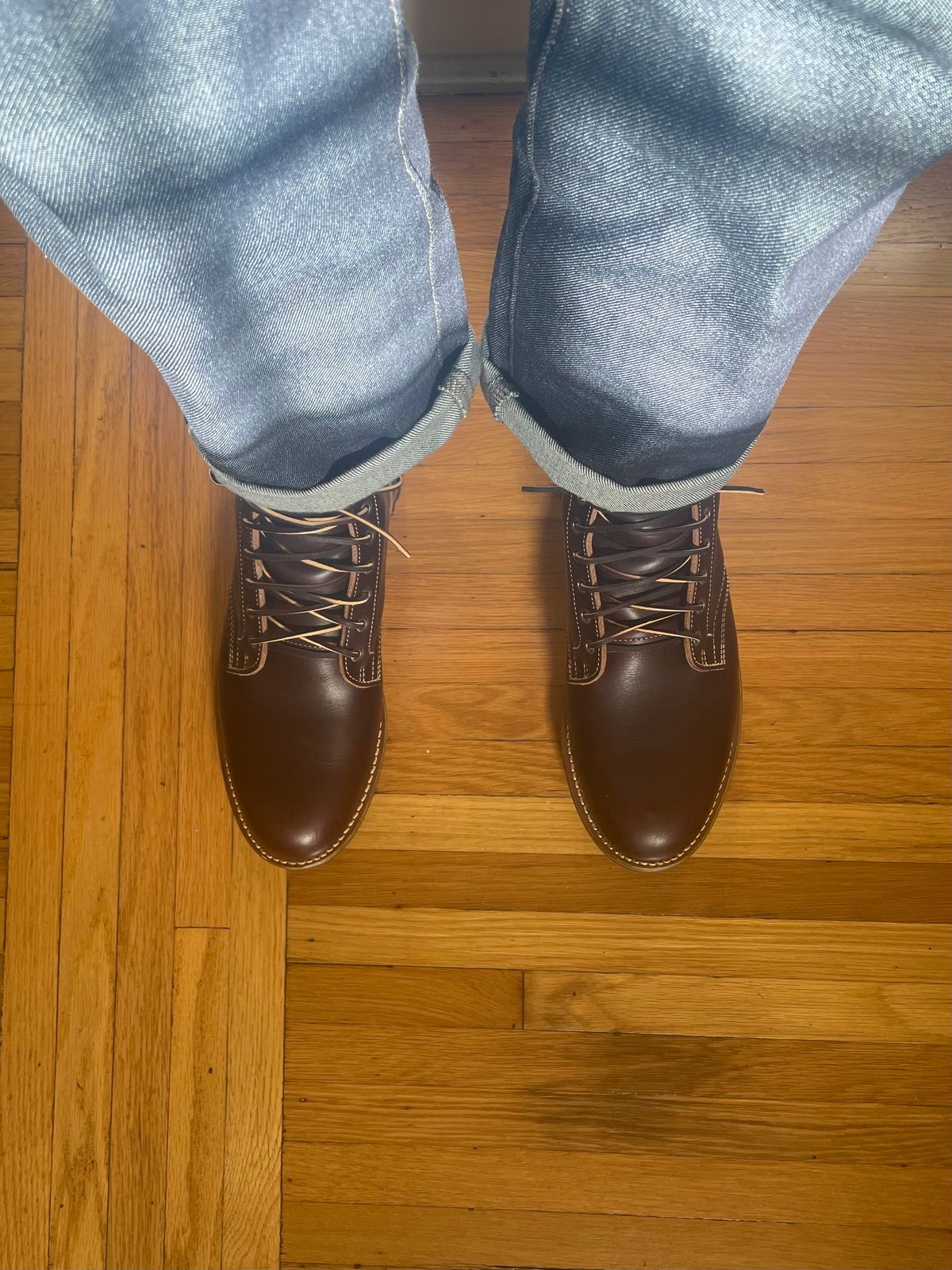 Photo by Gabagool on April 1, 2025 of the Truman Plain Toe Boot in Seidel Oxblood Double Shot.