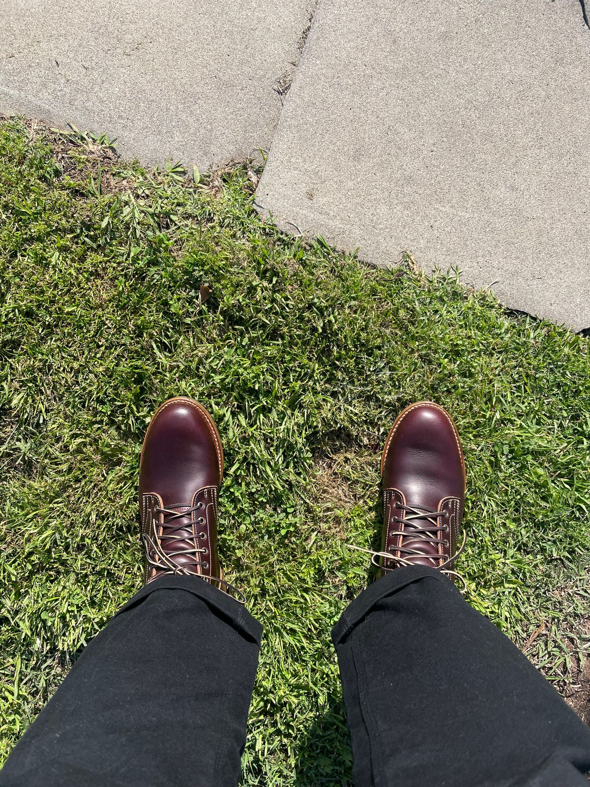 Photo by Gabagool on April 3, 2025 of the Truman Plain Toe Boot in Seidel Oxblood Double Shot.