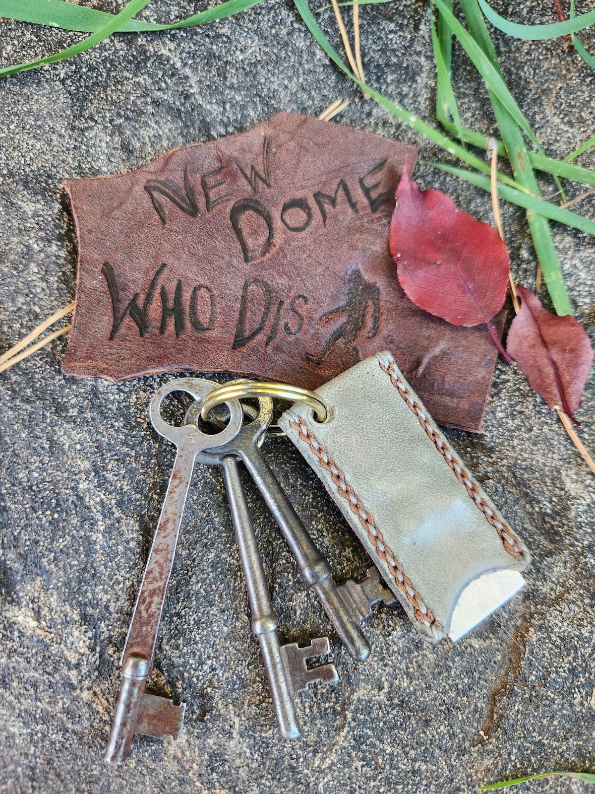 Photo by spyder550 on October 5, 2025 of the Self-Made Keychain/Bottle Opener in Wickett & Craig Grey Traditional Harness.