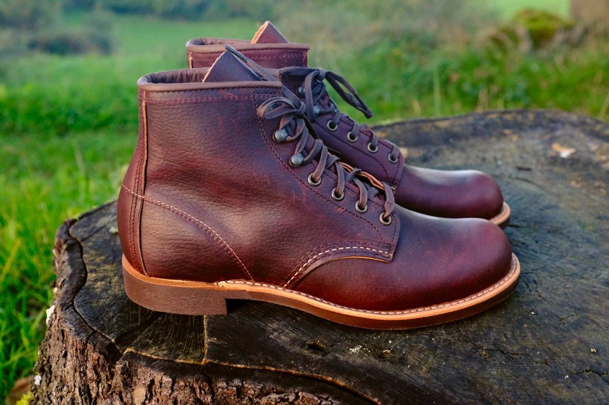 Photo by kaldisgoat on November 1, 2024 of the Red Wing Blacksmith in S.B. Foot Briar Oil Slick.