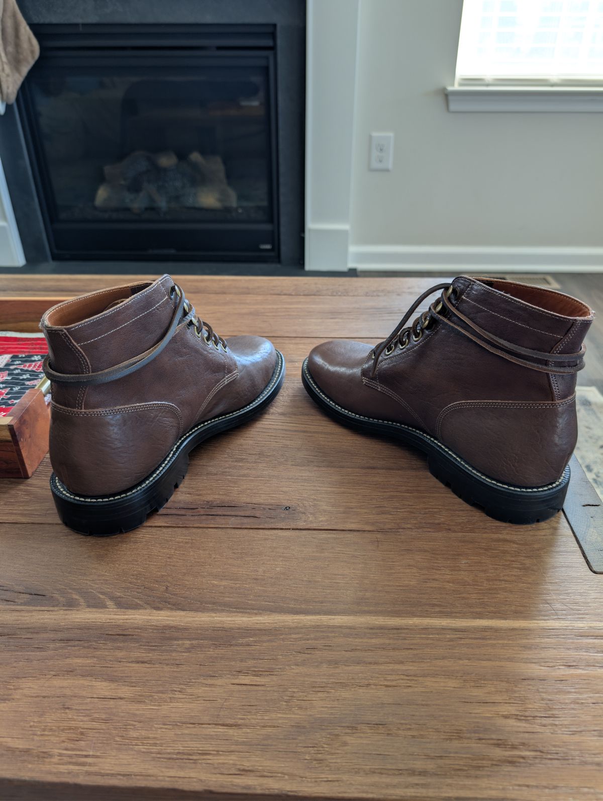 Photo by matt47 on November 16, 2025 of the Grant Stone Diesel Boot in Maryam Chocolate Washed Horsehide.