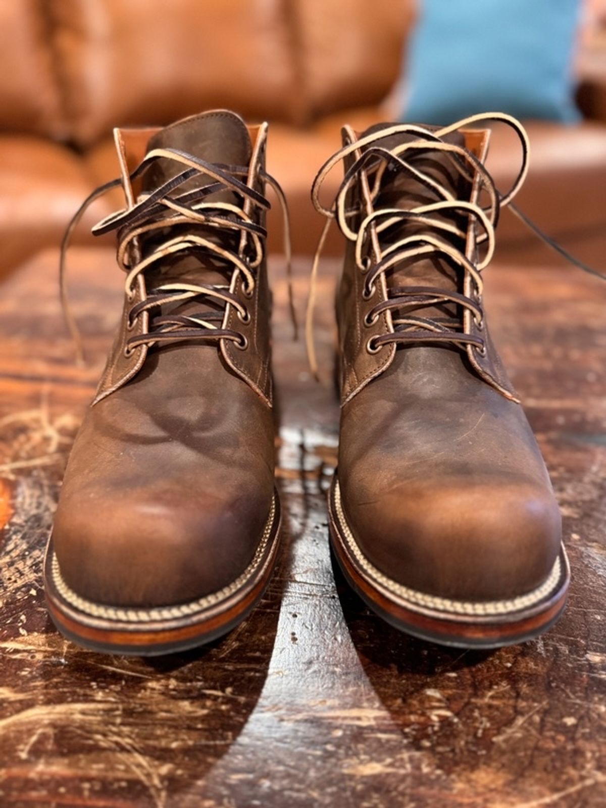 Photo by coolbreeze on May 1, 2024 of the Viberg Service Boot in Horween Golden Brown Predator.