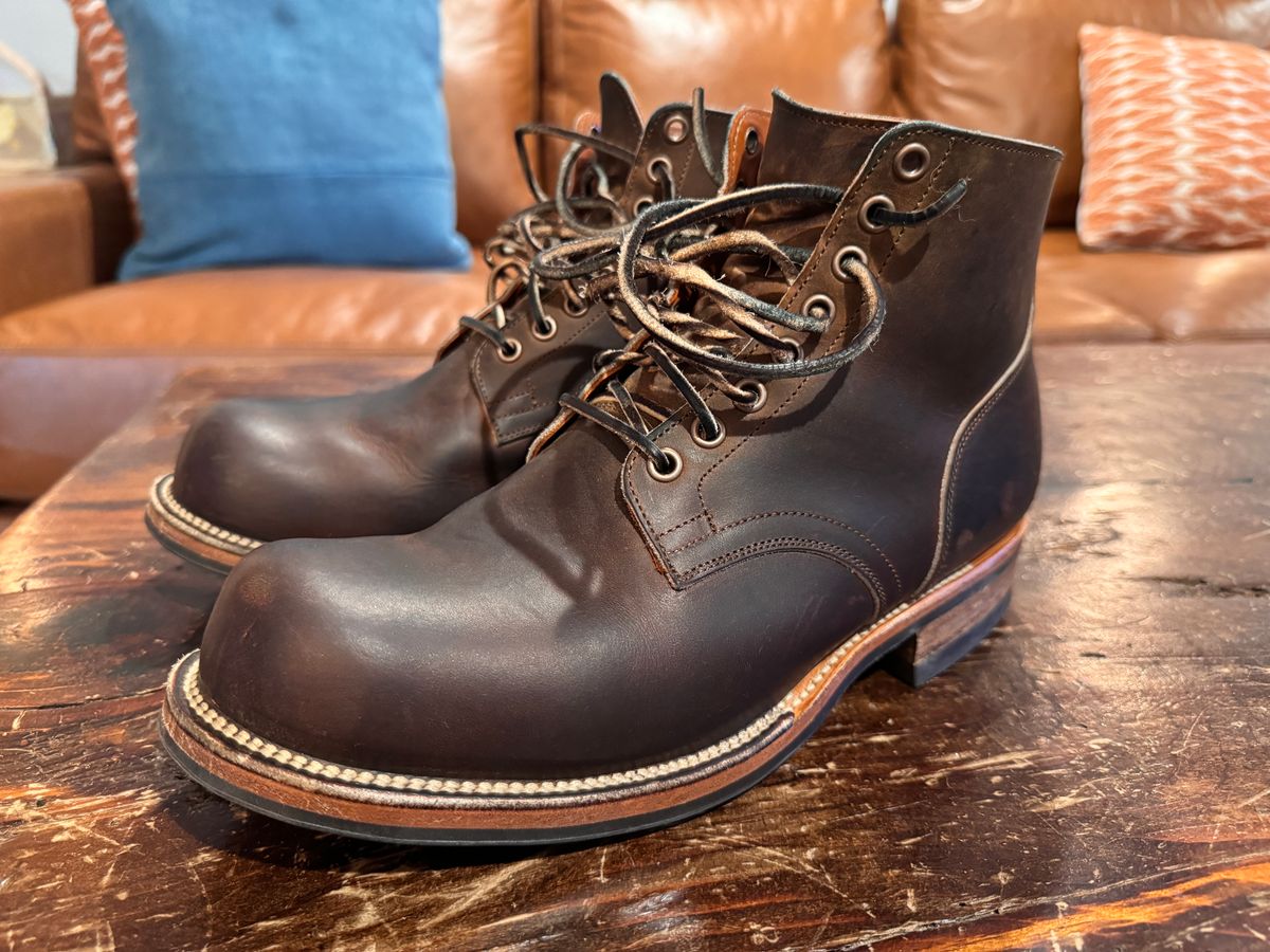 Photo by coolbreeze on June 6, 2024 of the Viberg Service Boot in Horween Golden Brown Predator.