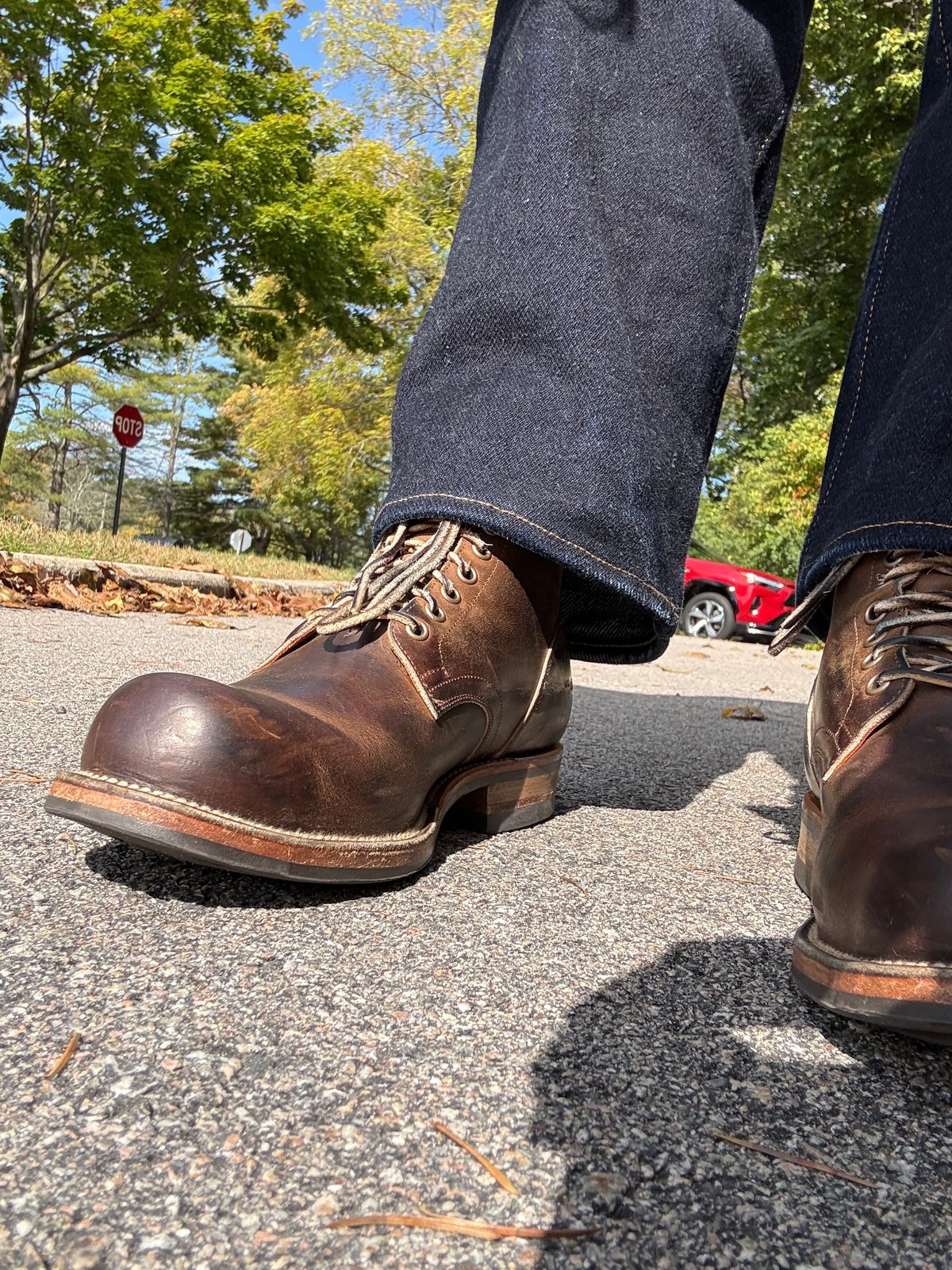 Photo by coolbreeze on October 9, 2024 of the Viberg Service Boot in Horween Golden Brown Predator.