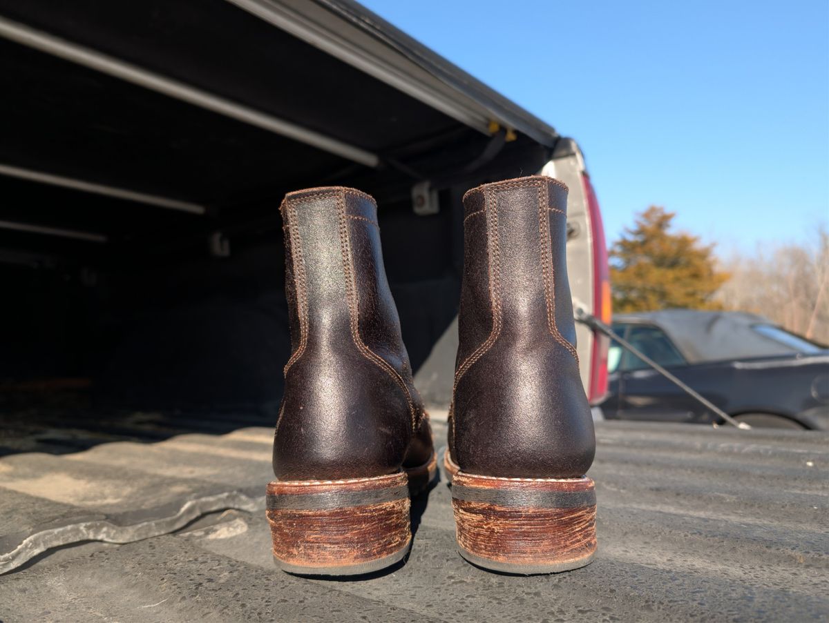 Photo by BoSeven on February 5, 2026 of the Thursday Logger in Horween Waxed Cacao.