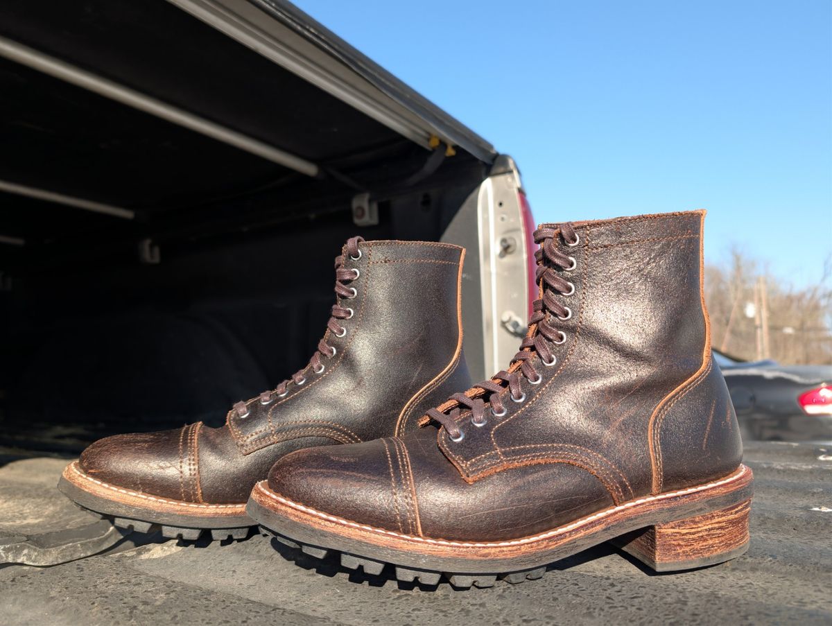 Photo by BoSeven on February 5, 2026 of the Thursday Logger in Horween Waxed Cacao.