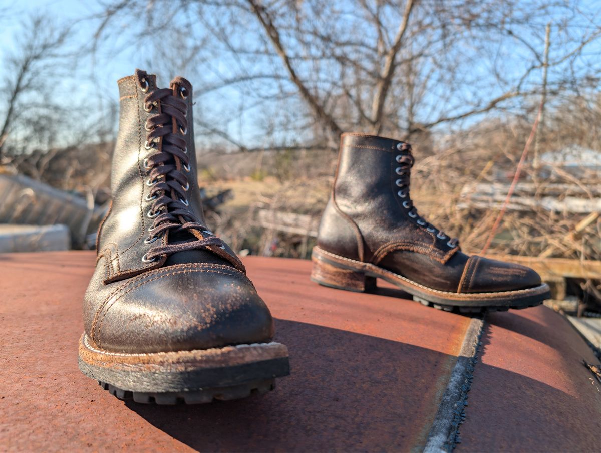 Photo by BoSeven on March 1, 2026 of the Thursday Logger in Horween Waxed Cacao.