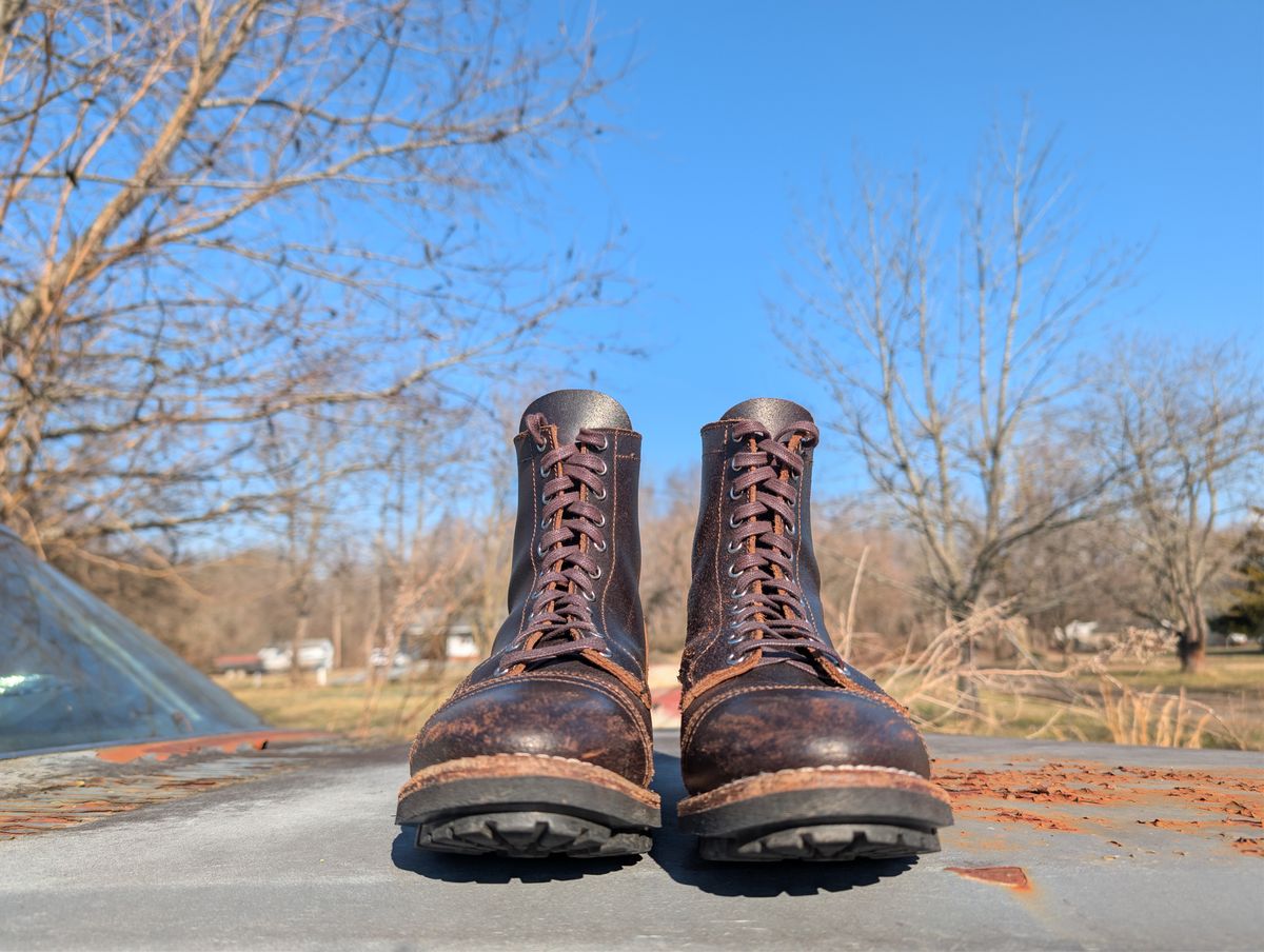 Photo by BoSeven on March 1, 2026 of the Thursday Logger in Horween Waxed Cacao.
