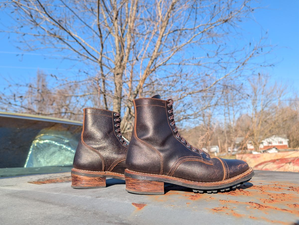 Photo by BoSeven on March 1, 2026 of the Thursday Logger in Horween Waxed Cacao.