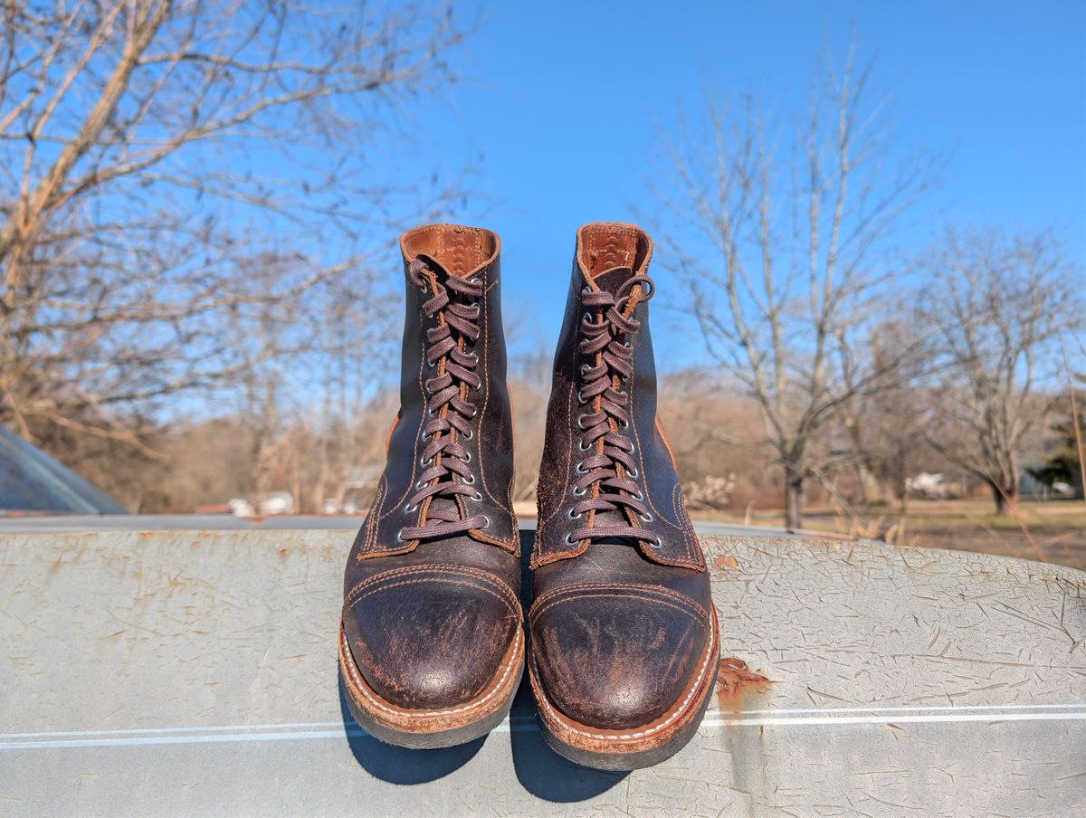 Photo by BoSeven on March 1, 2026 of the Thursday Logger in Horween Waxed Cacao.