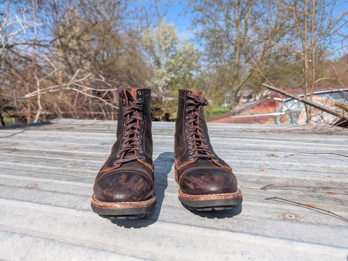 Photo by BoSeven on April 5, 2026 of the Thursday Logger in Horween Waxed Cacao.