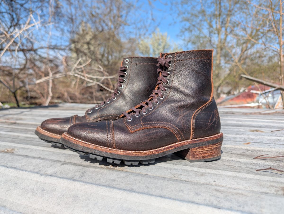 Photo by BoSeven on April 5, 2026 of the Thursday Logger in Horween Waxed Cacao.