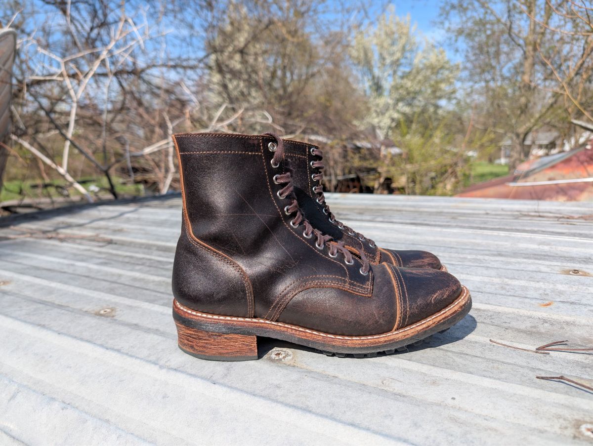 Photo by BoSeven on April 5, 2026 of the Thursday Logger in Horween Waxed Cacao.