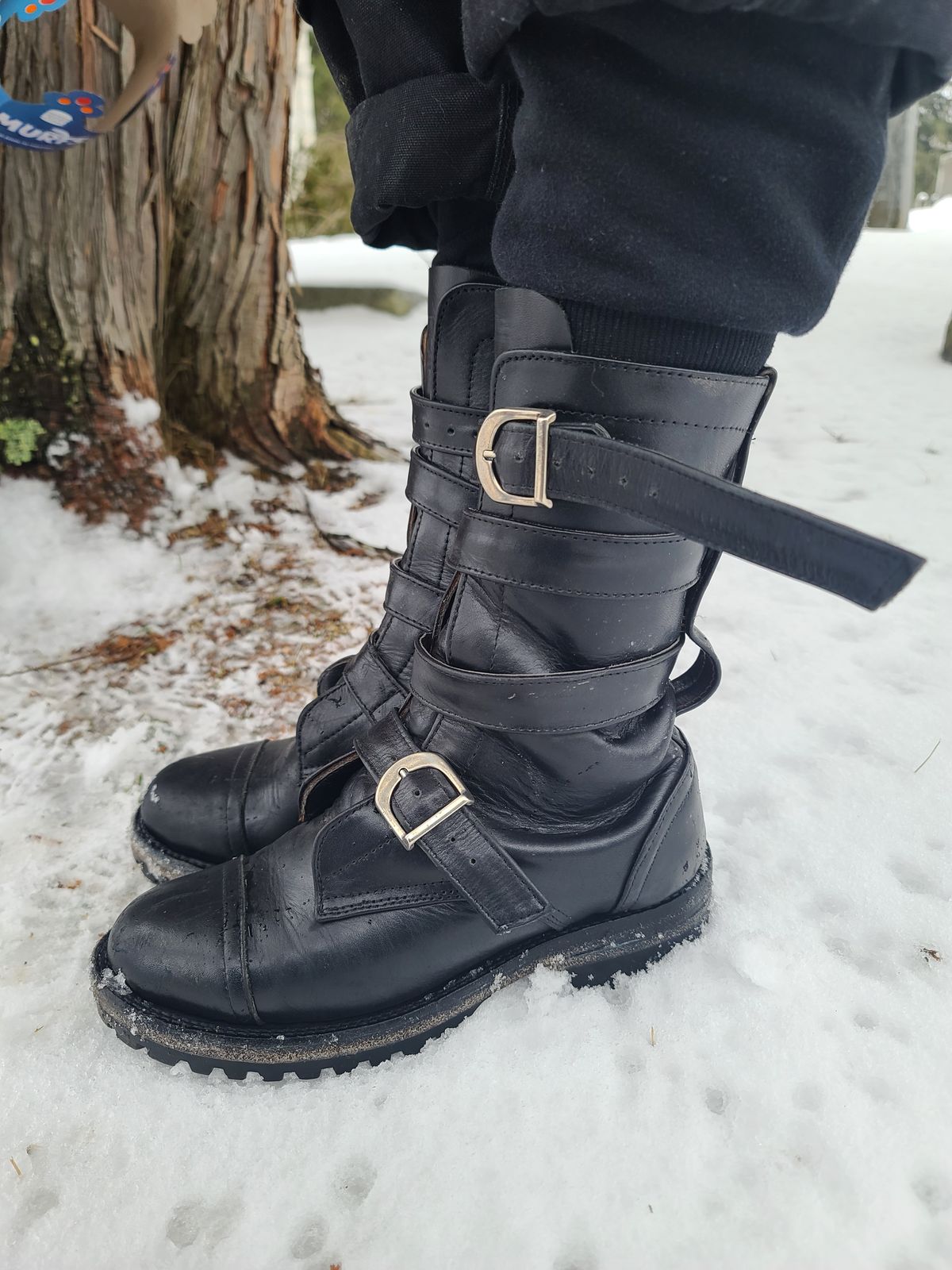 Photo by Tankerbell on February 3, 2025 of the Vintos Boots Tanker in Black Full Grain Leather.