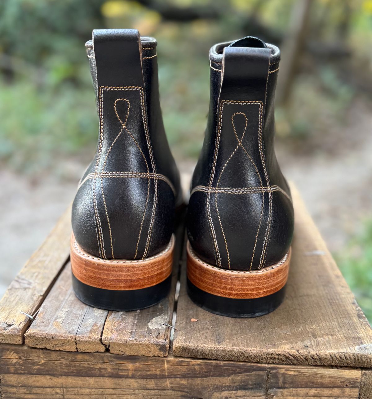 Photo by bconner2112 on October 2, 2025 of the Fortis Boots Moc Toe in Horween Java Waxed Flesh.