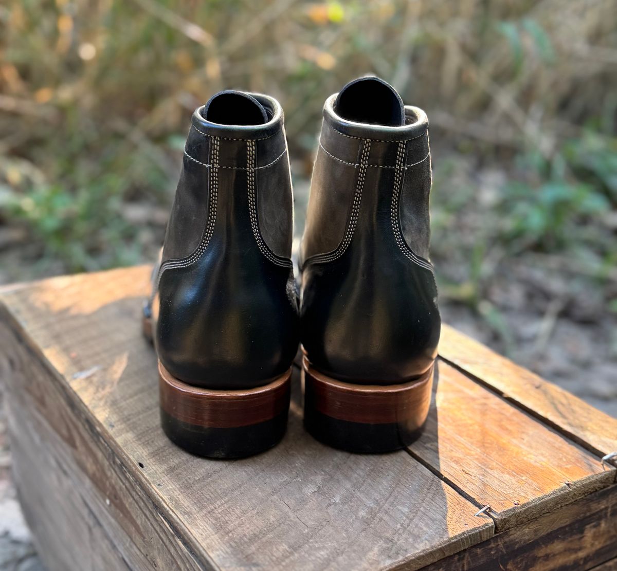 Photo by bconner2112 on October 2, 2025 of the Prof Barnets Nelson Boots in Conceria Cloe Black Horsebutt.