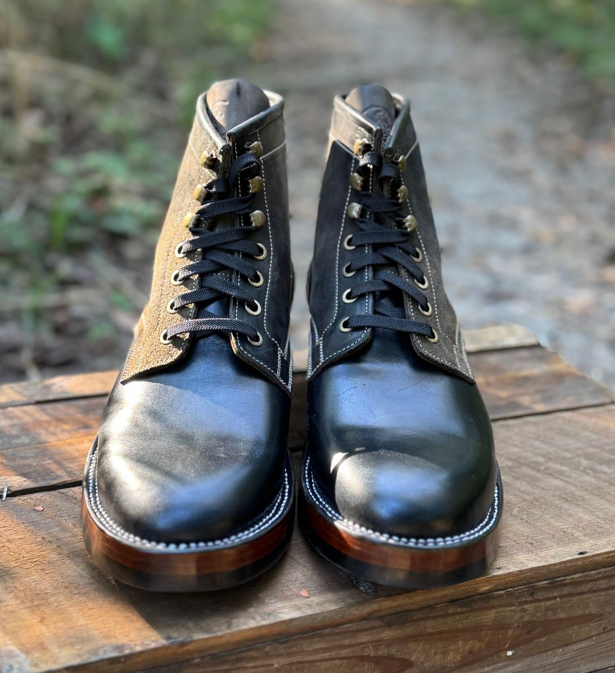 Photo by bconner2112 on October 2, 2025 of the Prof Barnets Nelson Boots in Conceria Cloe Black Horsebutt.