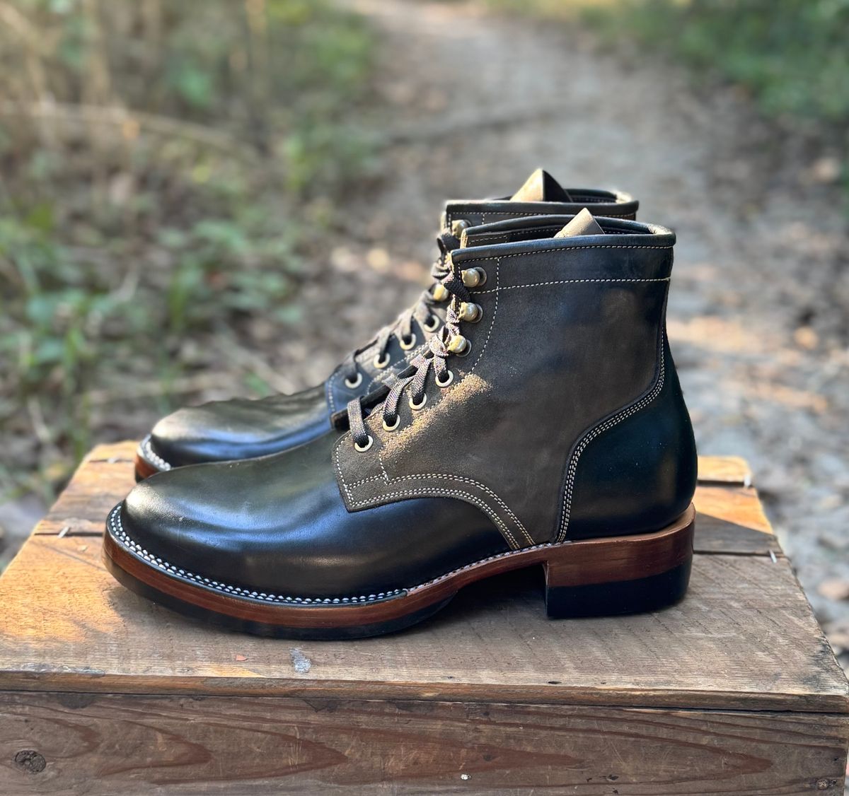 Photo by bconner2112 on October 2, 2025 of the Prof Barnets Nelson Boots in Conceria Cloe Black Horsebutt.