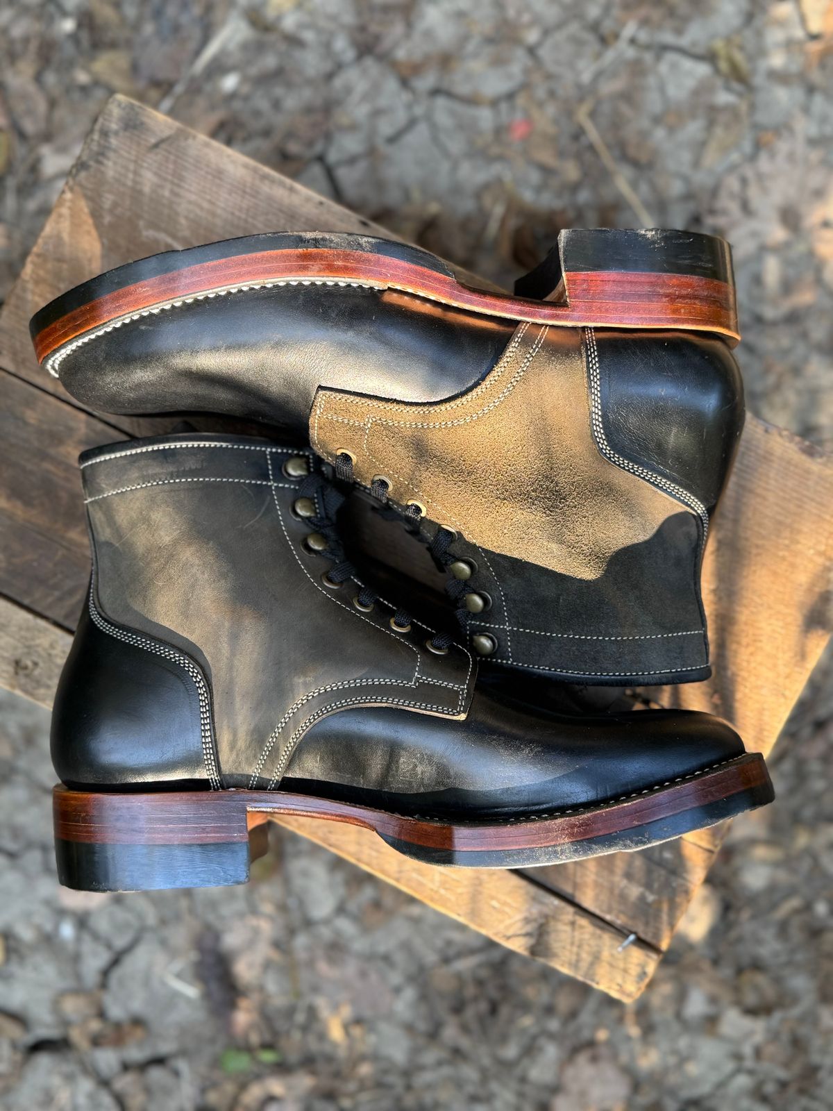 Photo by bconner2112 on October 2, 2025 of the Prof Barnets Nelson Boots in Conceria Cloe Black Horsebutt.
