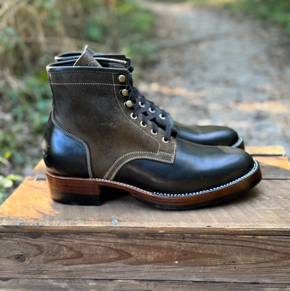 Photo by bconner2112 on October 2, 2025 of the Prof Barnets Nelson Boots in Conceria Cloe Black Horsebutt.