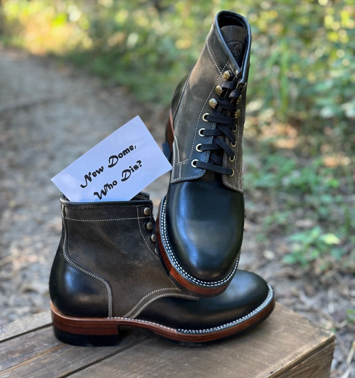 Photo by bconner2112 on October 2, 2025 of the Prof Barnets Nelson Boots in Conceria Cloe Black Horsebutt.