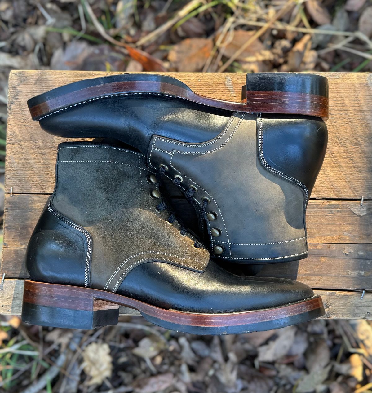 Photo by bconner2112 on November 3, 2025 of the Prof Barnets Nelson Boots in Conceria Il Ponte Horse Butt.