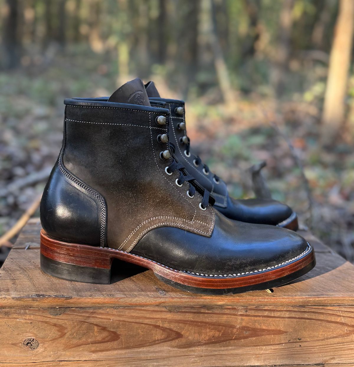 Photo by bconner2112 on November 3, 2025 of the Prof Barnets Nelson Boots in Conceria Il Ponte Horse Butt.